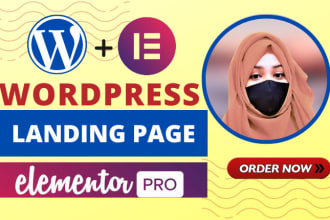 build wordpress landing page design or one page website with elementor pro