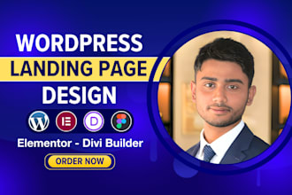design responsive wordpress landing page template using elementor or divi