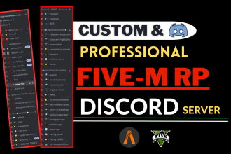 setup professional fivem discord server or create fivem discord server for gta v