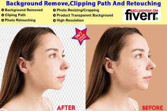 background remove, clipping path, and retouching the image