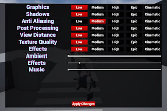 add graphics setting menu for your unreal engine game