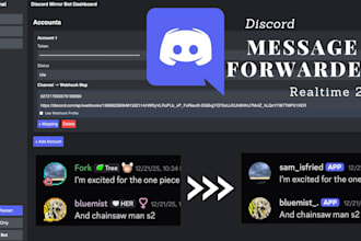 mirror discord messages from one server to another 24 7
