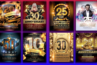 create luxury grand opening, birthday flyer and event flyer