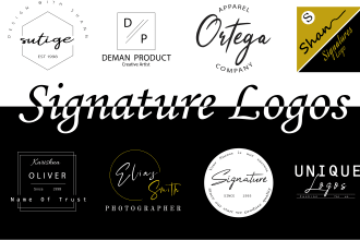 design signature, watermark and photography logo