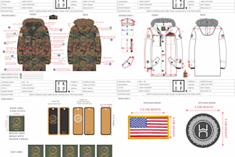 design clothes fashion tech pack ready for manufacture