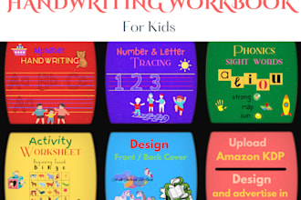 design custom children handwriting tracing workbook using amazon KDP