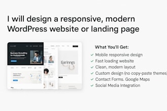 design a responsive, modern wordpress website or landing page
