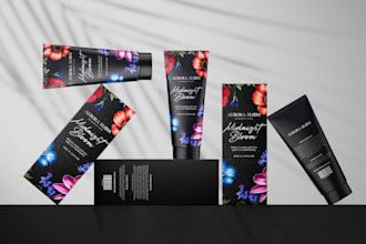 make an astonishing  cosmetic packaging and label design