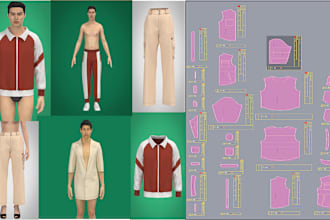 make  2d and 3d  design and clothing digital pattern making