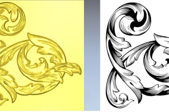 convert 2d logo design to 3d, stl file for 3d printing