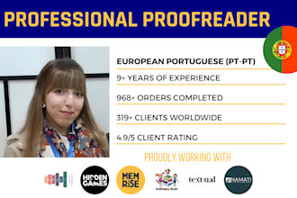 professionally proofread your european portuguese text