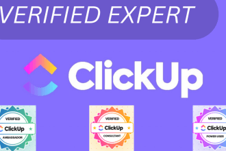 be your clickup consultant, setup clickup project management boards automation