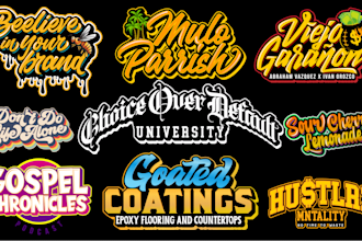 design urban streetwear clothing brand t shirt logo, custom typography lettering