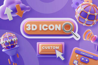 create custom 3d icon for interface platform