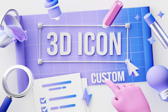 create custom 3d icon for interface platform