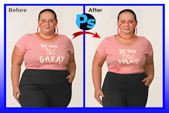 make you slim, remove double chin, retouch face and add muscle with 5 hours