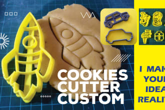 make custom 3d printable cookies cutter stamp, fondant and clay