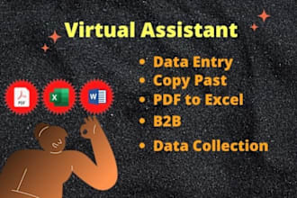 expert data entry, copy paste, pdf convert, web research