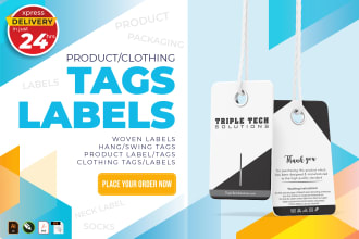 design custom clothing hang tags, labels and swing tags