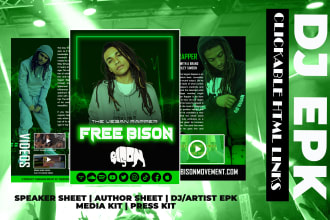 design media kit, press kit,  author speaker sheet