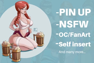 draw a sexy pinup or nsfw cartoon illustration HQ