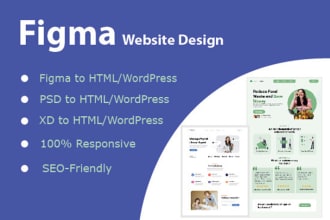 create figma, xd, PSD to HTML,wordpress website design