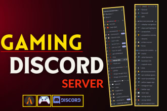 setup ultimate gaming discord server or create esports discord server