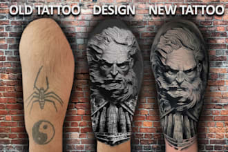 make special, unique cover up tattoo design for you