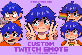 create custom chibi twitch emotes