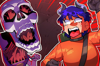 draw an awesome cartoon thumbnail for youtube