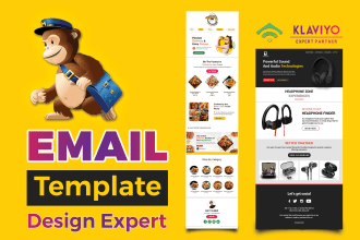 design custom klaviyo or mailchimp email template newsletter
