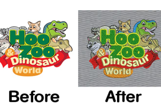 digitize the logo into embroidery dst, pes in 1 hour