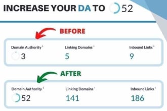increase domain authority moz da 50 plus with high quality backlinks