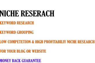 do niche, keyword research, and competitor analysis for blog or website