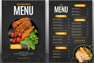 design modern food menu restaurant menu digital menu