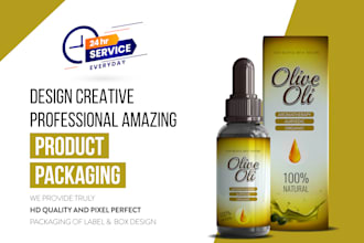 do unique olive oil box and label design