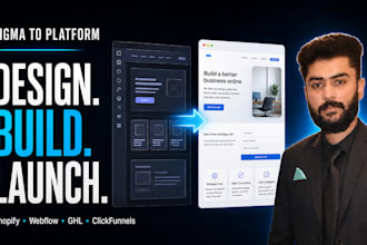 convert figma PSD xd to shopify webflow gohighlevel or clickfunnels