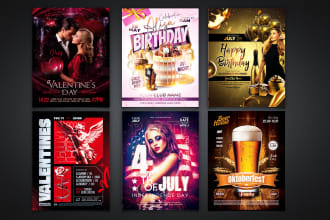 design birthday and invitation card in 6h
