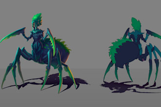 create fantasy character concept art for you