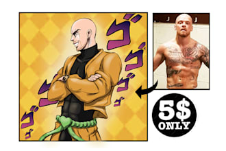 draw you as anime in jojo bizarre adventure artstyle