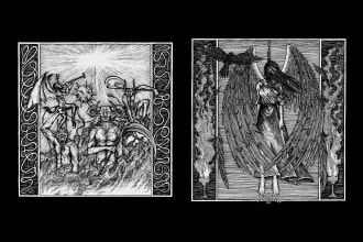 draw death or black metal frame dark horror creepy artwork
