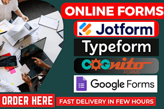 create online form using jotform, typeform, formstack, google form in 24 hours
