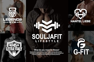 design a sports health gym monogram fitness logo