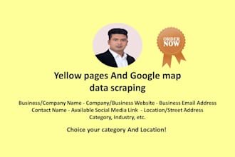 scrape yellow pages, google map data scraping