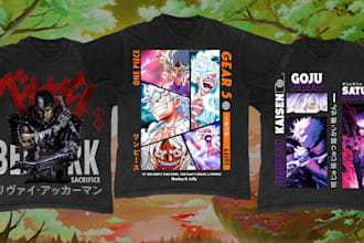 design anime cartoon t shirt graphic streetwear for your brand