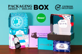 do custom packaging box design and box dieline cutline