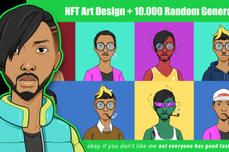 create 2d nft arts or cartoon nft design ,nft collections