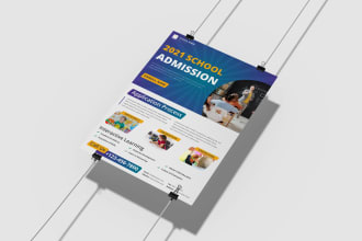 design creative flyers for school admission, senior care, drone service