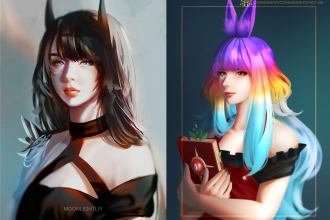 draw your original character and fanart in semi realistic style