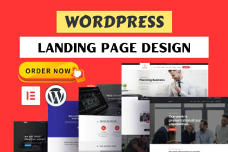 create wordpress landing page design and elementor pro website landing page